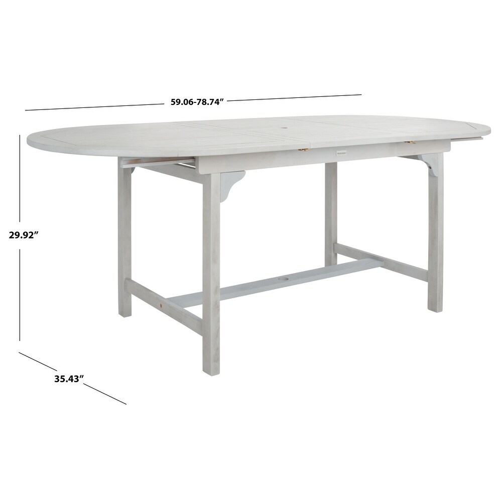 SAFAVIEH Hikaru 6 Chair 1 Table Extendable Patio Dining Set