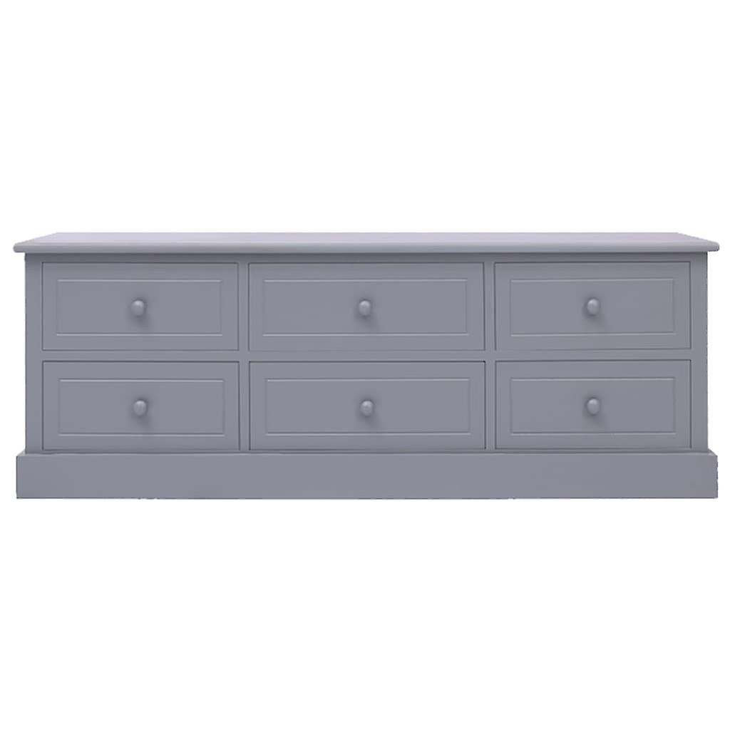 Tv Cabinet Dark Grey 108x30x40 Cm Solid Wood Paulownia