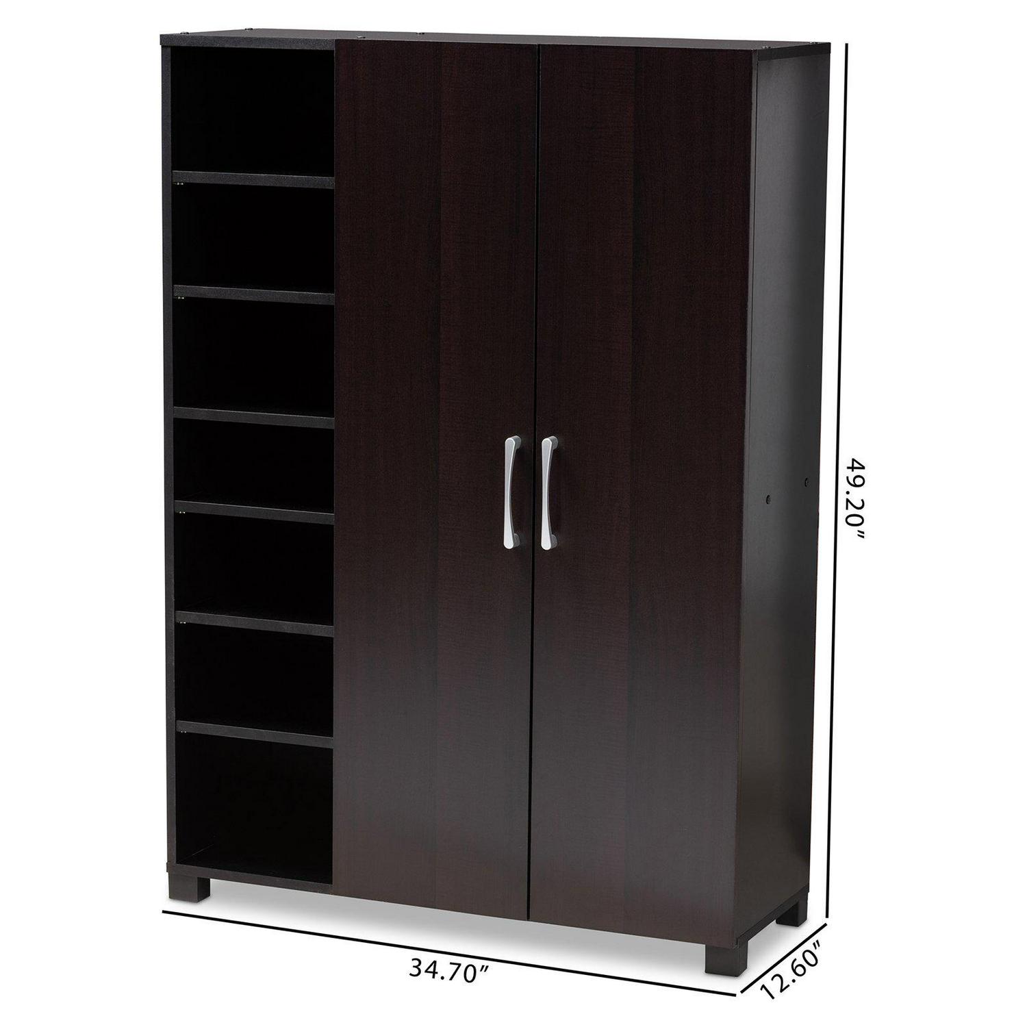 Baxton Studio Marine 2 Door Entryway Shoe Storage Cabinet with Open Shelves  Crowdfused