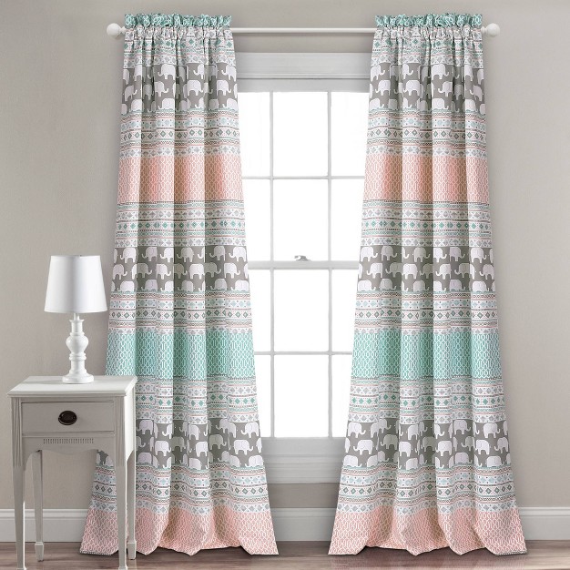 Elephant Striped Window Curtain Panels Lush D cor