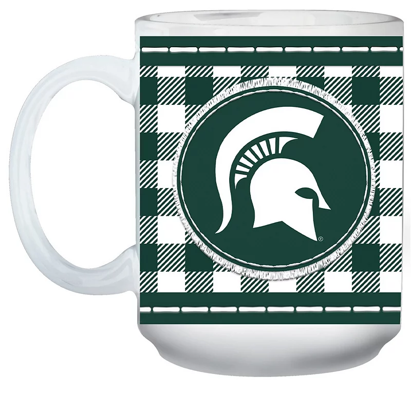 Michigan State Spartans 15oz. Buffalo Plaid Father's Day Mug