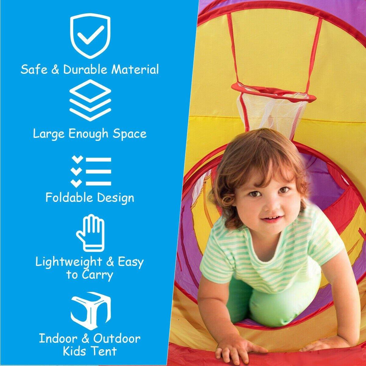 7pc Kids Play Tent, Ball Pit & Tunnels