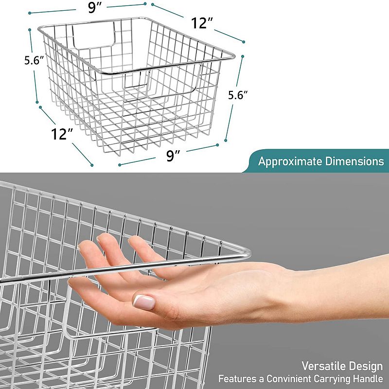 Sorbus Metal Wire 2-piece Storage Basket Set