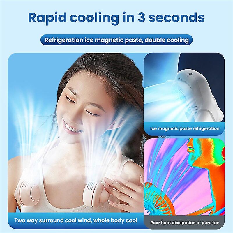 Portable Neck Fan Mini Bladeless Fan Usb Rechargeable Air Conditioning Leafless Fan Mute Sports Fans For Outdoor