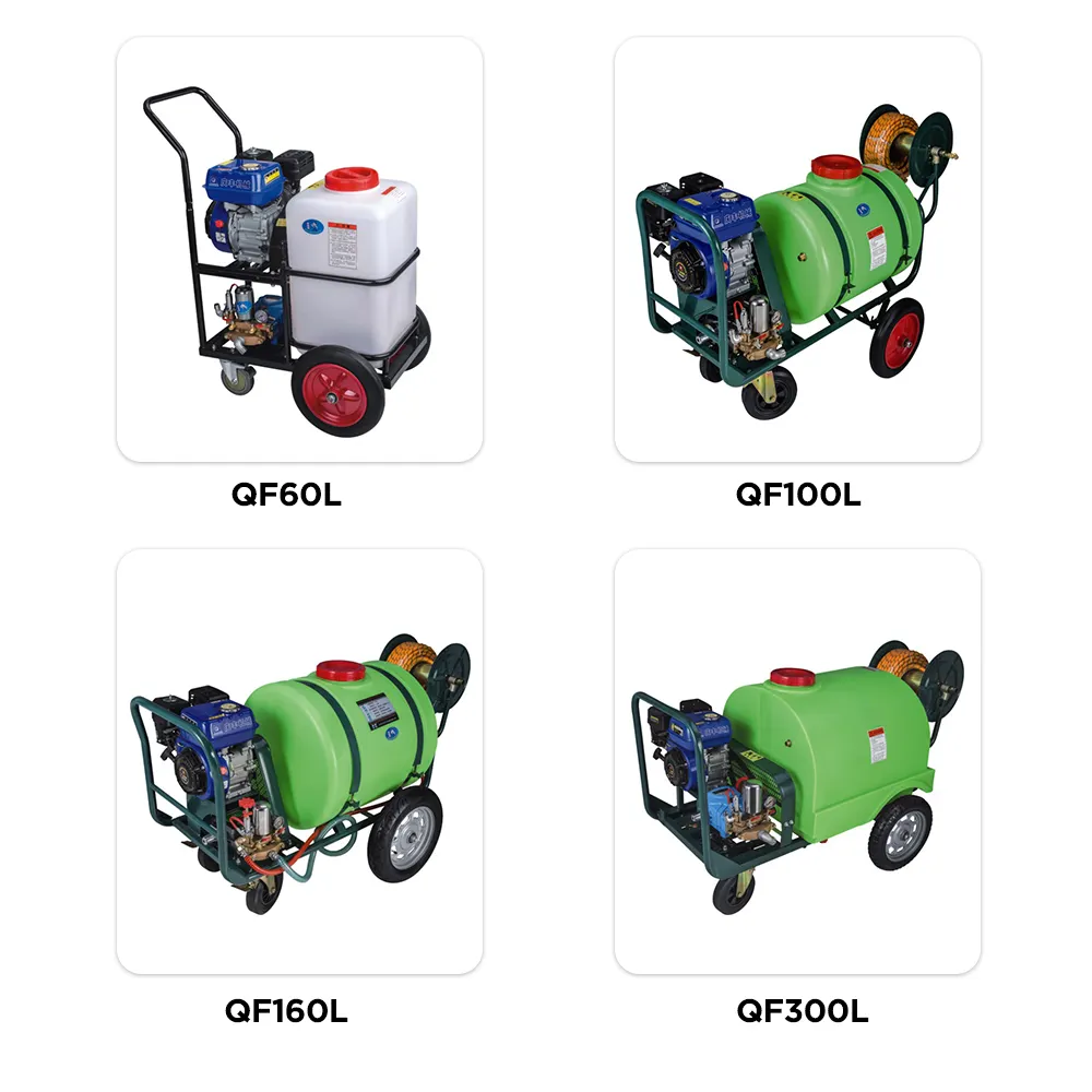 Agricultural mobile 160L garden power sprayer piston pump with trailer