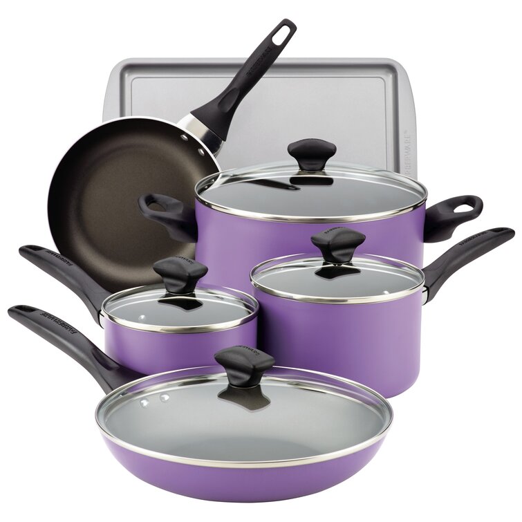 Farberware Dishwasher Safe Aluminum Nonstick Cookware Set, 15-Piece