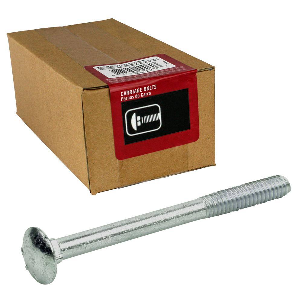 Everbilt 12 in.-13 x 10 in. Zinc Plated Carriage Bolt (10-Pack) 800500