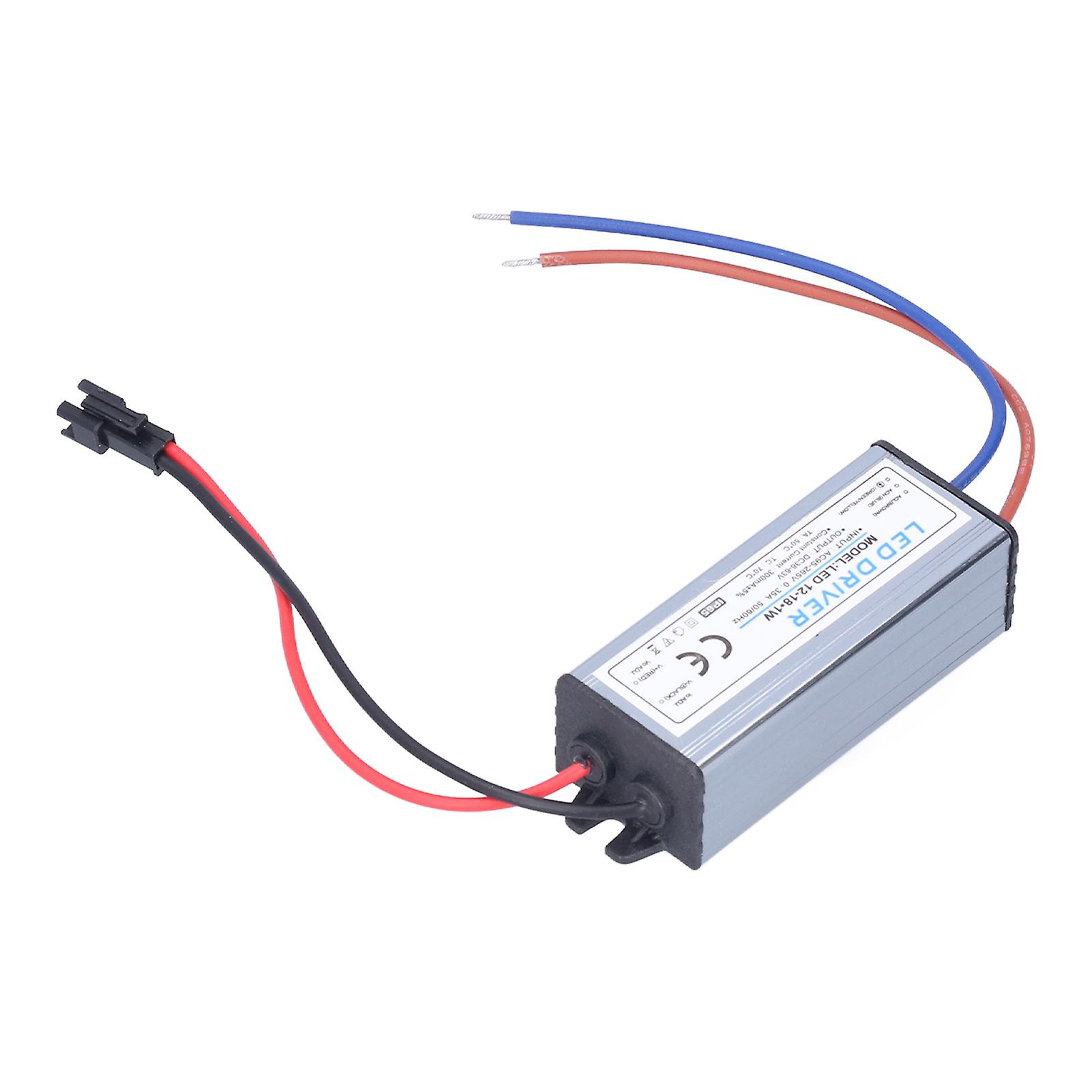 12‑18X1W 300mA LED Driver AC95‑265V/DC36‑63V Waterproof LED Power Driver for LED Light Strips