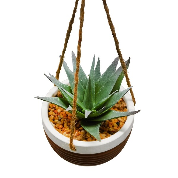 13 Succulents Hanging Planter In Colorful Ceramic Pot