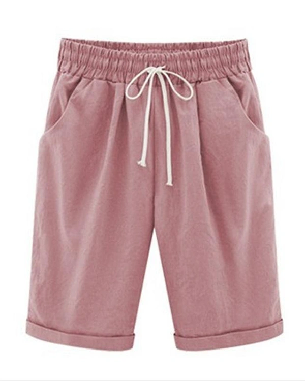 Plus Size Casual Shorts With Pockets for Holiday