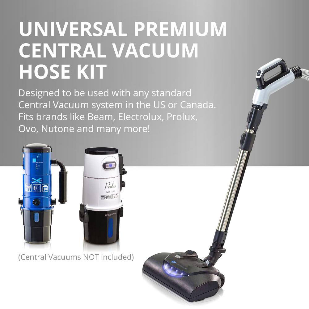 Prolux Premium 35 ft. Universal Central Vacuum Hose Kit with Wessel Werk Power Nozzle pl35