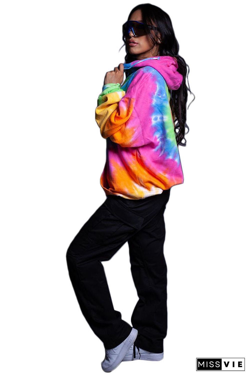 Graffiti Hooded Long Sleeve Pullover Sweatshirt