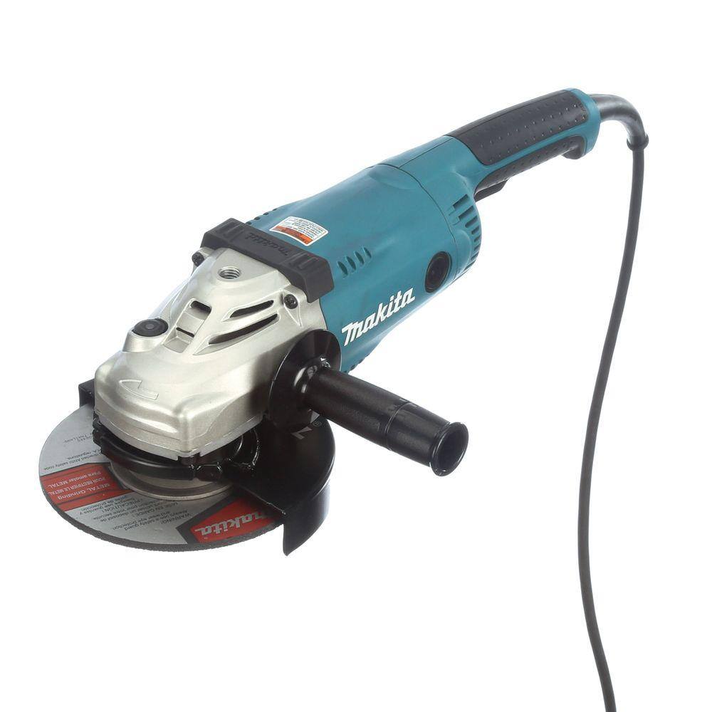 Makita 15 Amp 7 in. Corded Angle Grinder with Grinding wheel Side handle and Wheel Guard GA7021