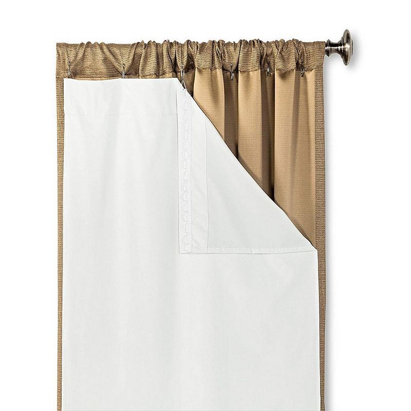 THD White Thermal 100% Blackout Rod Pocket Curtain Liner for Complete Darkness， Energy Efficiency， Privacy - Set of 2