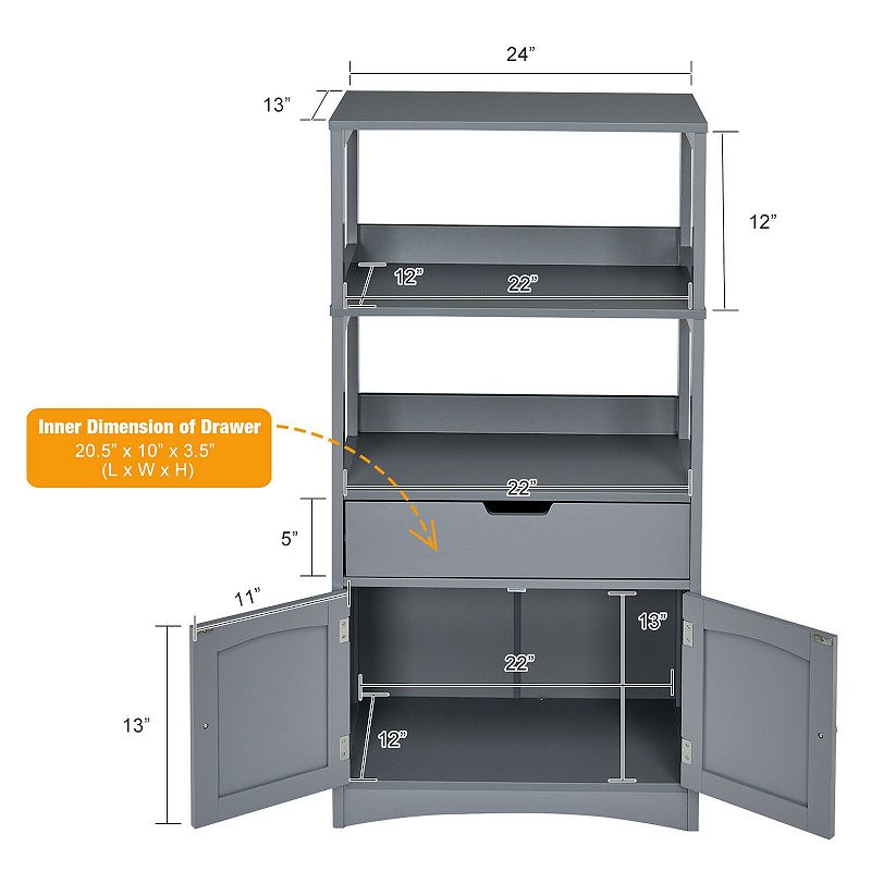 Bathroom Storage Cabinet with Drawer and Shelf Floor Cabinet