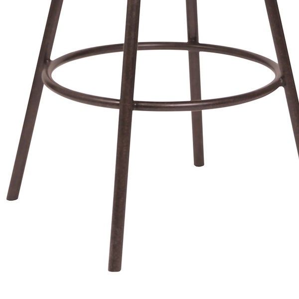 Counter Height Metal Swivel Bar Stool with Leatherette Seat， Brown