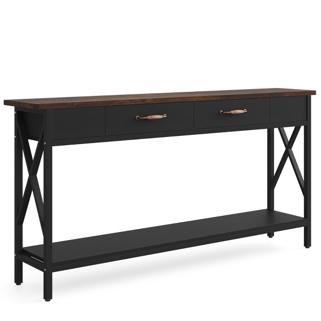 Tribesigns 70 9 Inch 2 Drawers Console Table