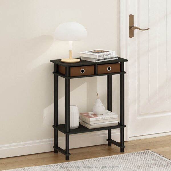 Furinno Turn-N-Tube Tall-Wide Hallway Console Table with Bin