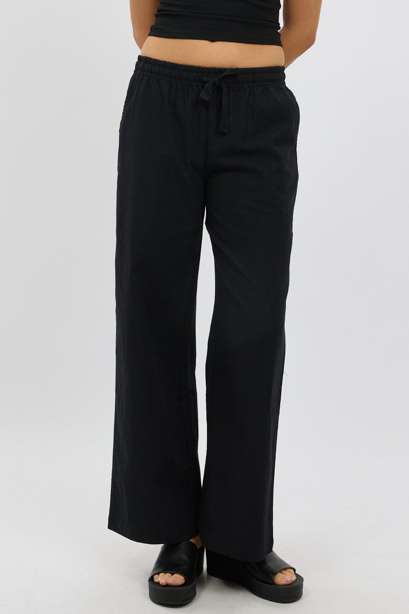 Black Wide Leg Pants Elasticated
