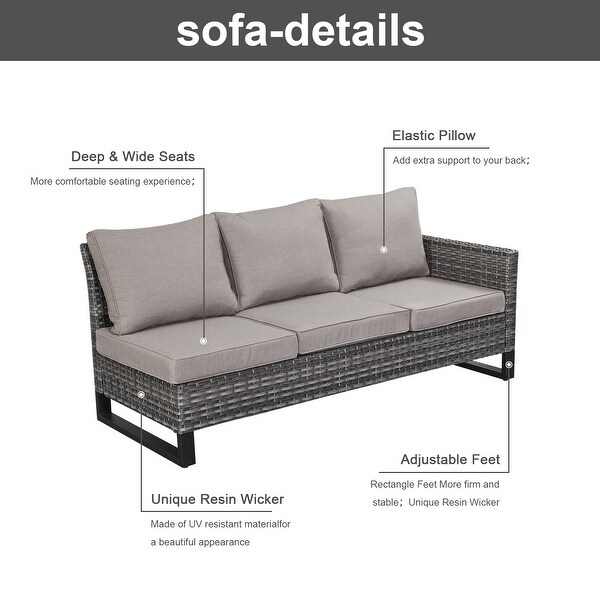 Outdoor Patio Sofa with Swivel Chairs Set