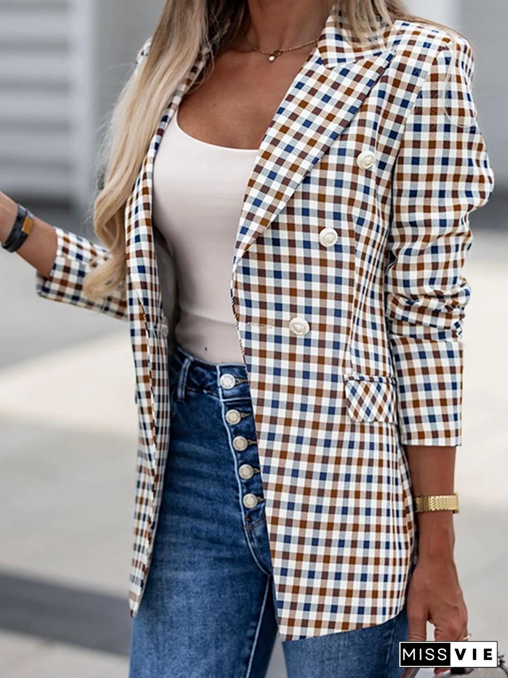 Casual Loose Plaid Blazer