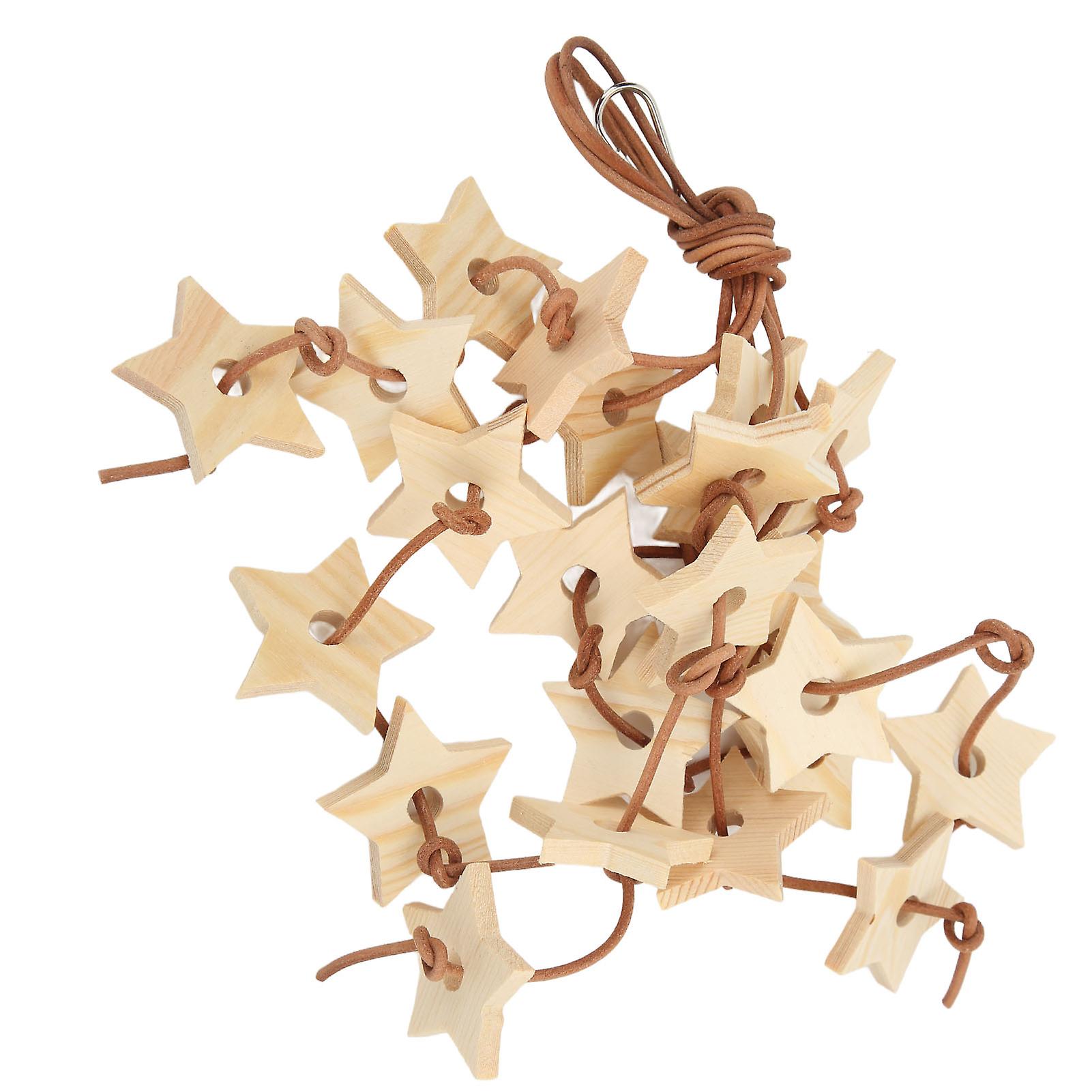 Bird Wood Star Toy Bite Resistant Parrot Wood Star Chewing Toy For Budgies Parakeet Cockatiel Lovebirdwood Color