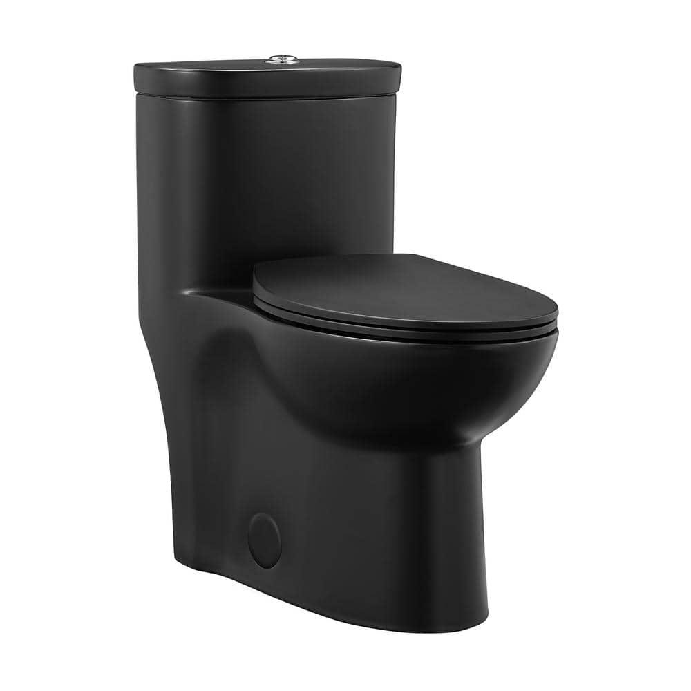 Swiss Madison Sublime 1piece 1116 GPF Dual Flush Elongated Toilet in Matte Black Seat Included