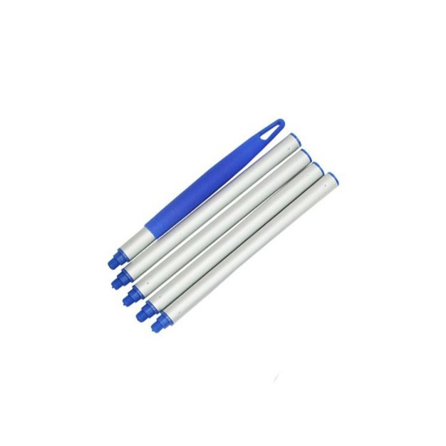 Pool Central Aluminum Swimming Pool Straight Extension Pole For Skimmers 5pc 4 x27 Silver blue