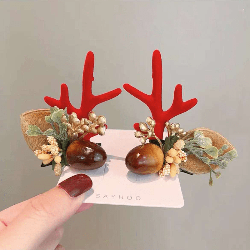 Reindeer Antlers Xmas Hair Clip