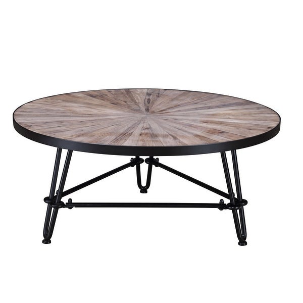 Connexion Decor Milwood Reclaimed Fir and Metal Coffee Table in Natural/Black