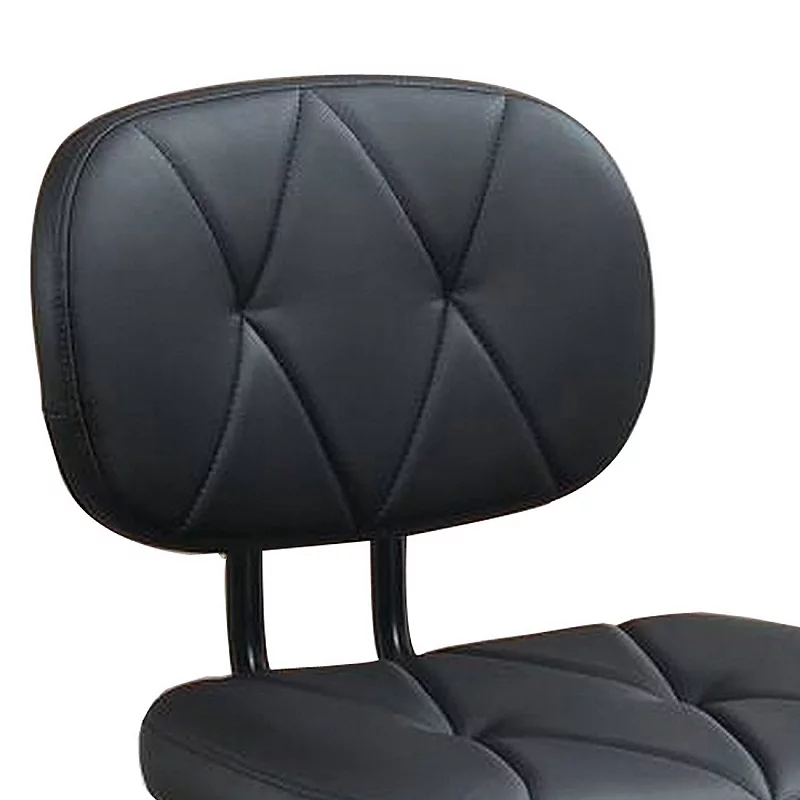 Office Chair with Adjustable Height and Diamond Stitch， Black