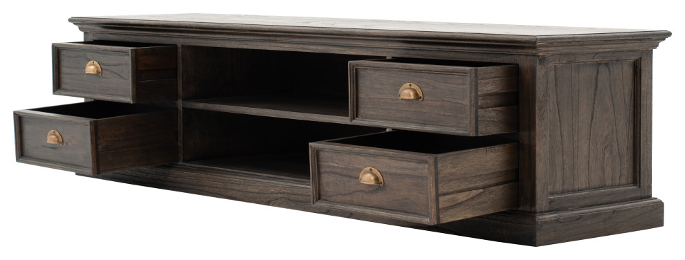 Halifax Mindi Large ETU with 4 drawers   Traditional   Entertainment Centers And Tv Stands   by Homesquare  Houzz