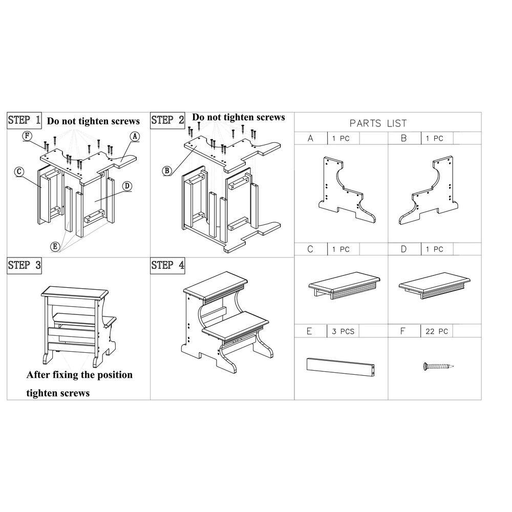 Homecraft Furniture Home Craft Black Step Stool SS51-BK