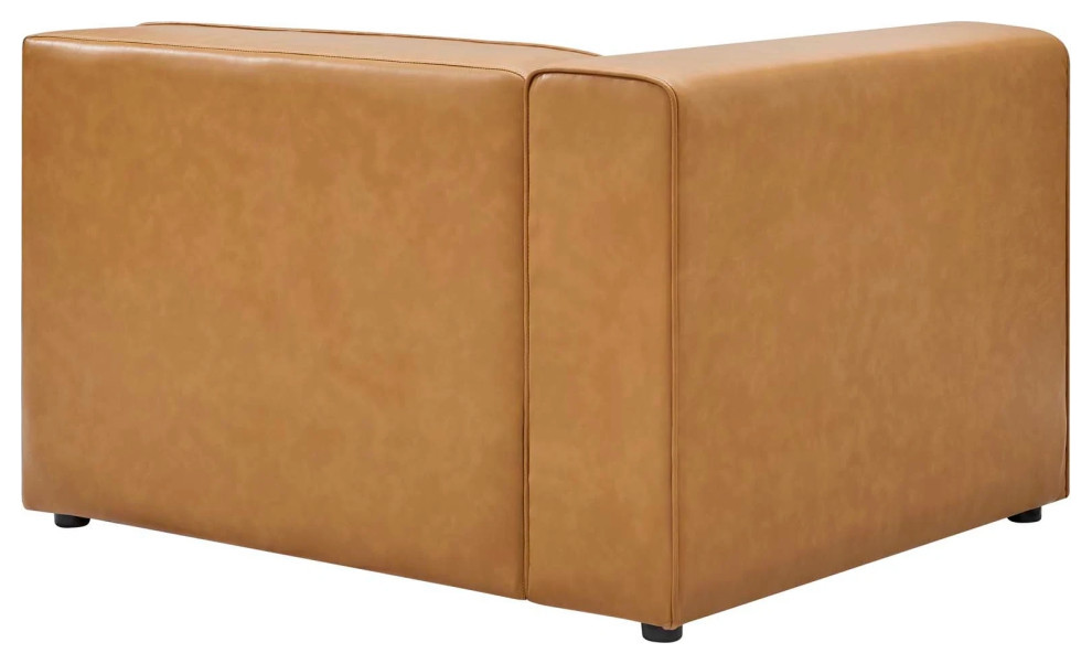 Odette Tan Vegan Leather 2 Piece Sectional Sofa Loveseat   Contemporary   Loveseats   by Virgil Stanis Design  Houzz