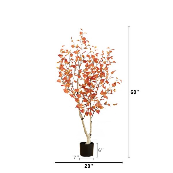 5' Autumn Birch Artificial Fall Tree