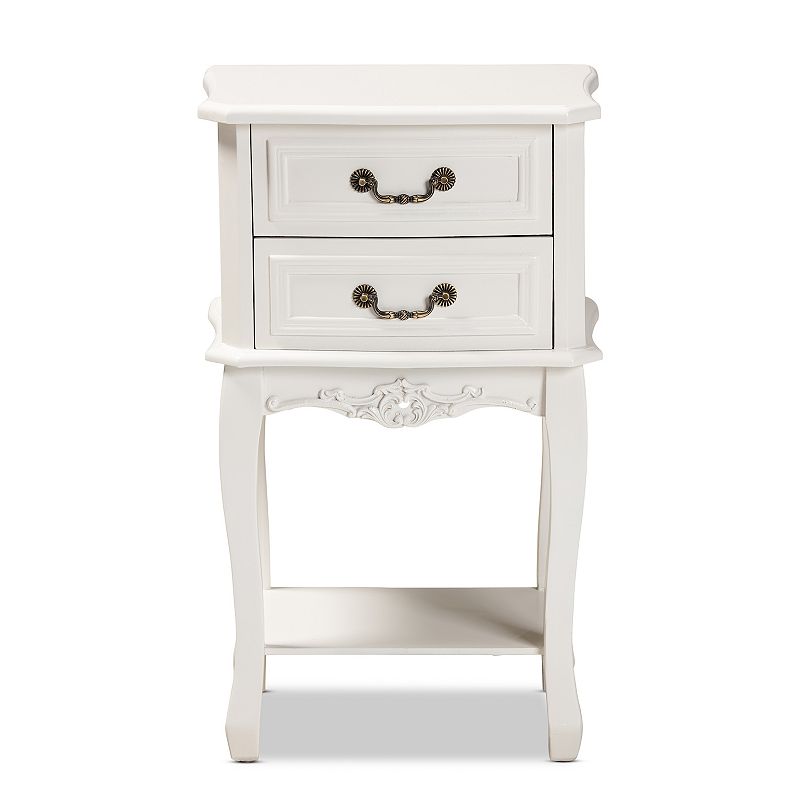 Baxton Studio Gabrielle 2-Drawer Nightstand Table