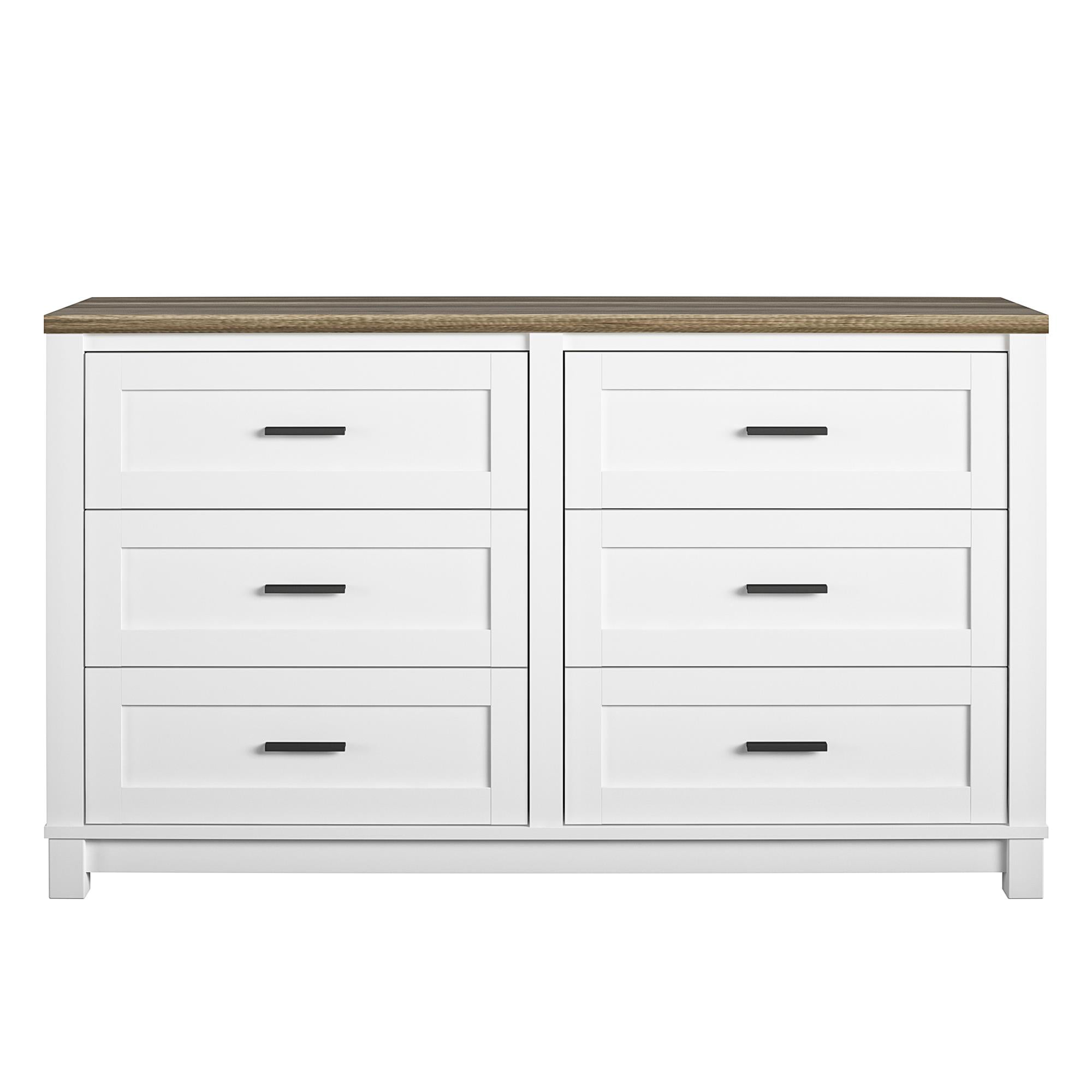 Ameriwood Home Bay Hills 6 Drawer Dresser, White