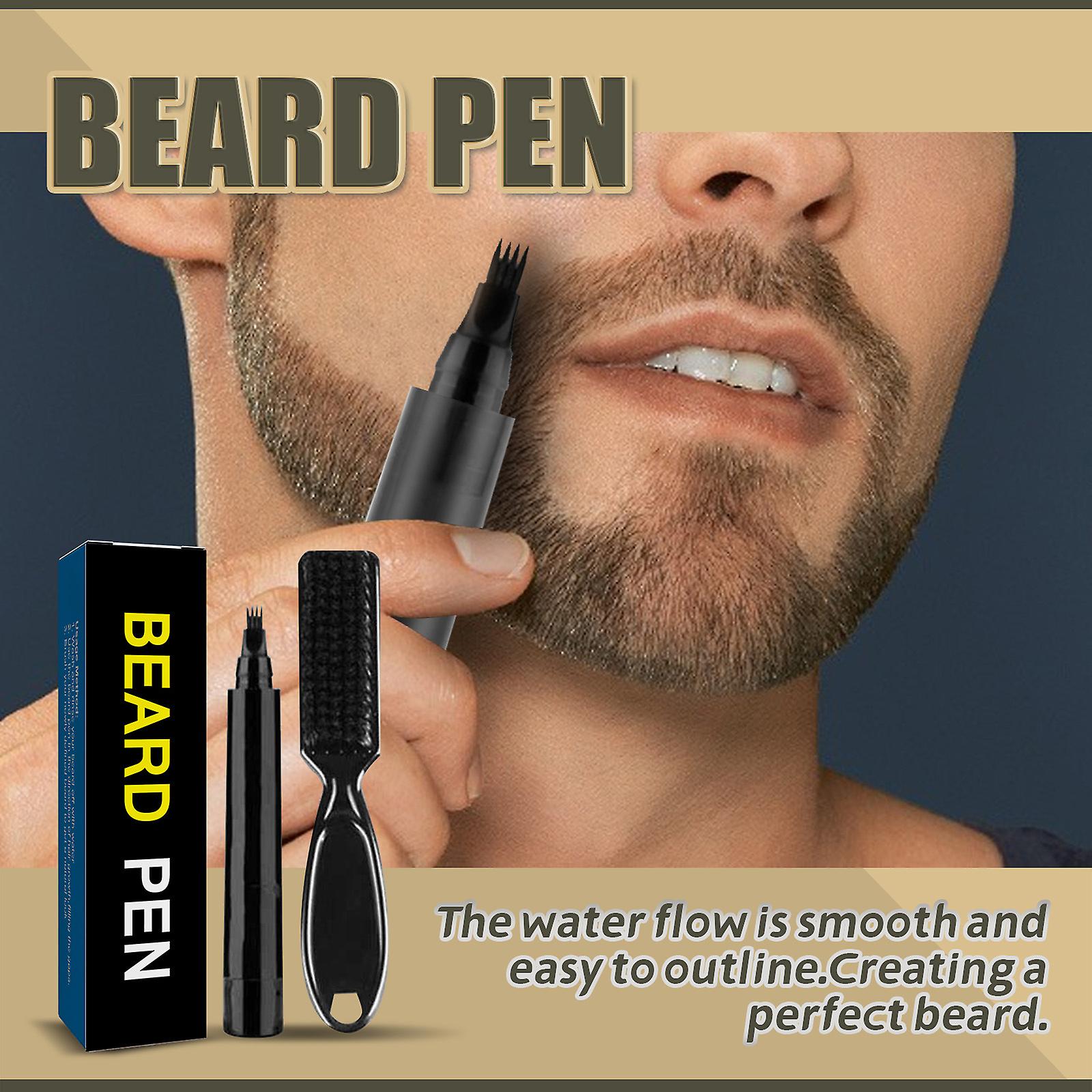 Cross Border Mens Beard Filler Pen Mens Beard Pen Beard Styling Filler Pen Waterproof Beard Brush