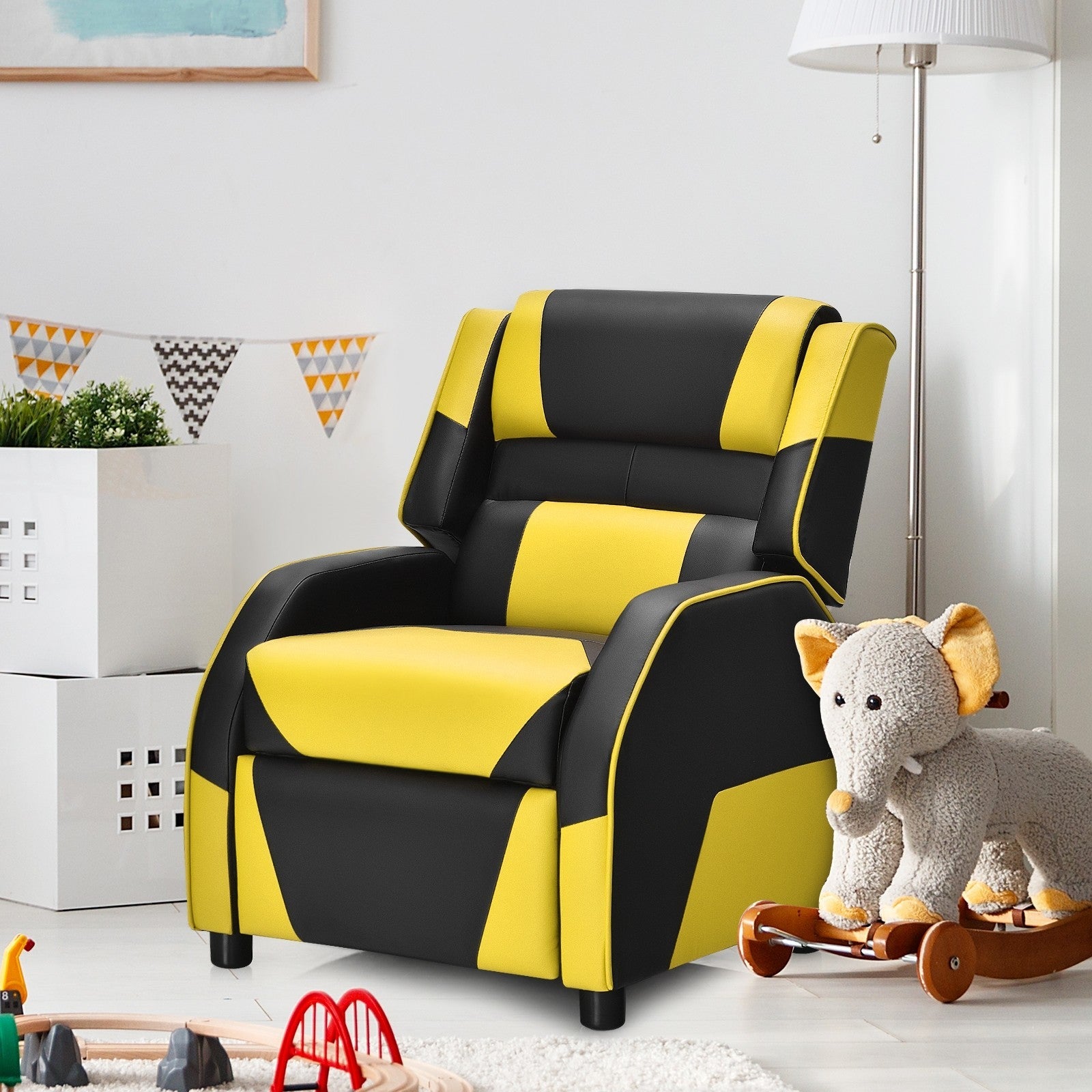 Kids/Youth Gaming Recliner Chair, Ergonomic PU Leather Armchair Lounge Chair for Living & Gaming Room