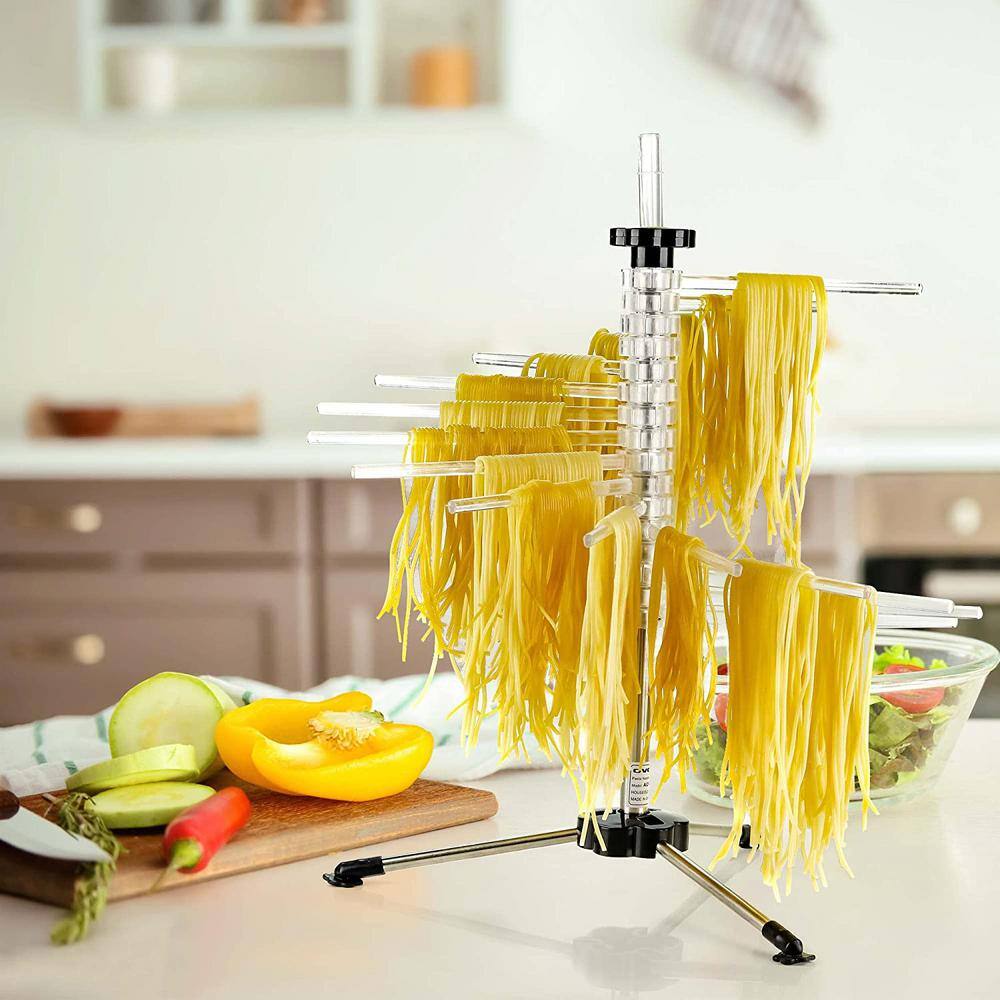 OVENTE BPA-Free Acrylic Spiral Drying Rack Wand Pasta Maker Accessories 3-Legged Sturdy Base (ACPPA900C) ACPPA900C