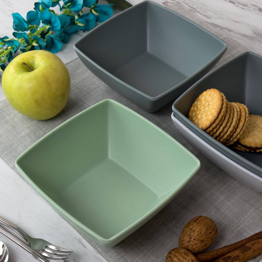 GIBSON HOME Grayson 6 in. 20 fl. oz. Melamine Bowl Set in Assorted Colors (4-Piece) 985113945M