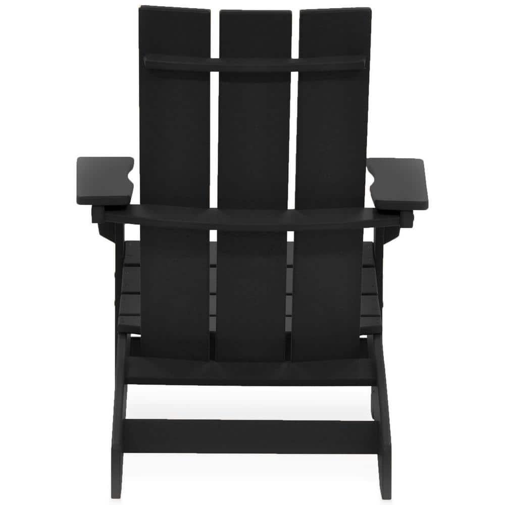 DUROGREEN Aria Black Recycled Plastic Modern Adirondack Chair