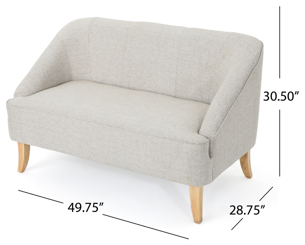 GDF Studio Jasper Mid Century Modern Fabric Loveseat   Transitional   Loveseats   by GDFStudio  Houzz