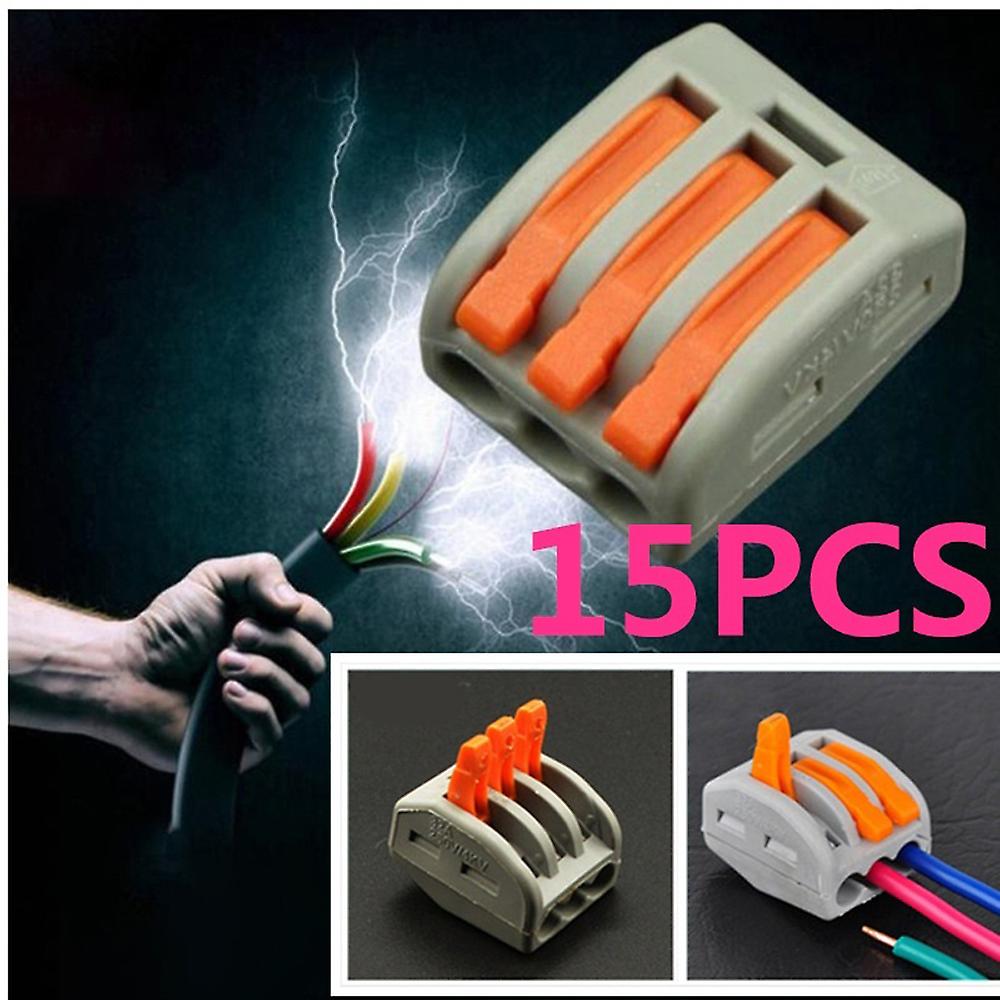 15pcs Flame Retardant Cable Connector Wire Universal Connectors Quick Terminals No.227365