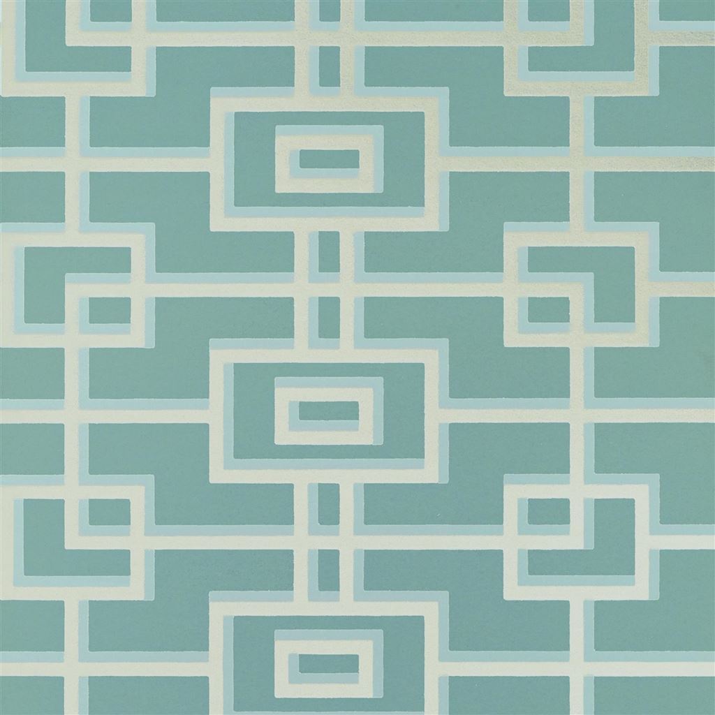 Rheinsberg Wallpaper in Teal from the Zardozi Collection by Designers Guild