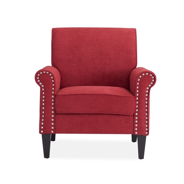 Copper Grove Herve Brick Red Velvet Traditional Arm Chair