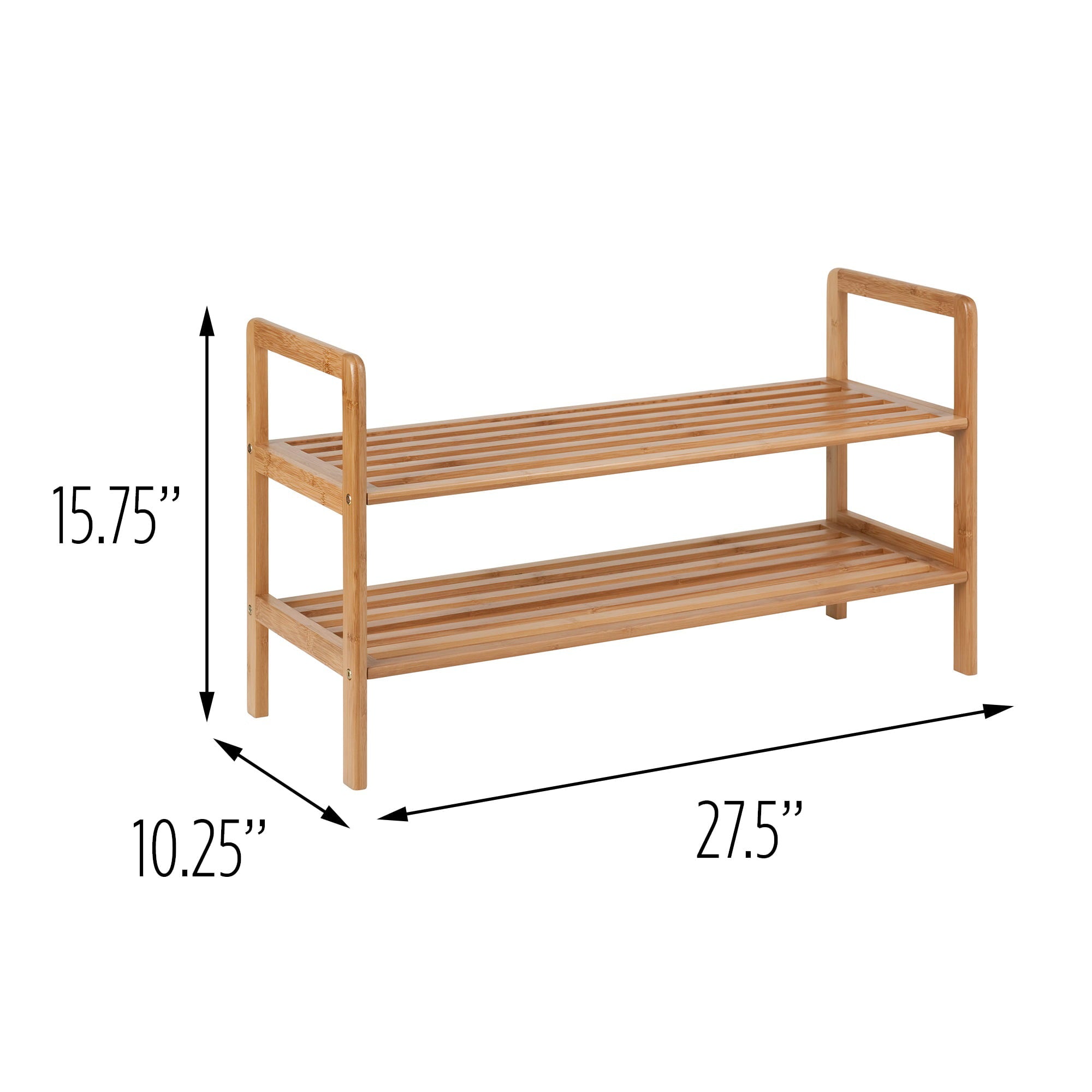 2 Shelf Bamboo Shoe Rack