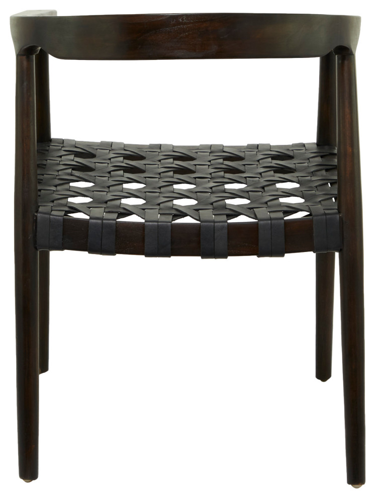 Dark Brown Teak Contemporary Accent Chair 562792   Midcentury   Dining Chairs   by Brimfield  ampMay  Houzz