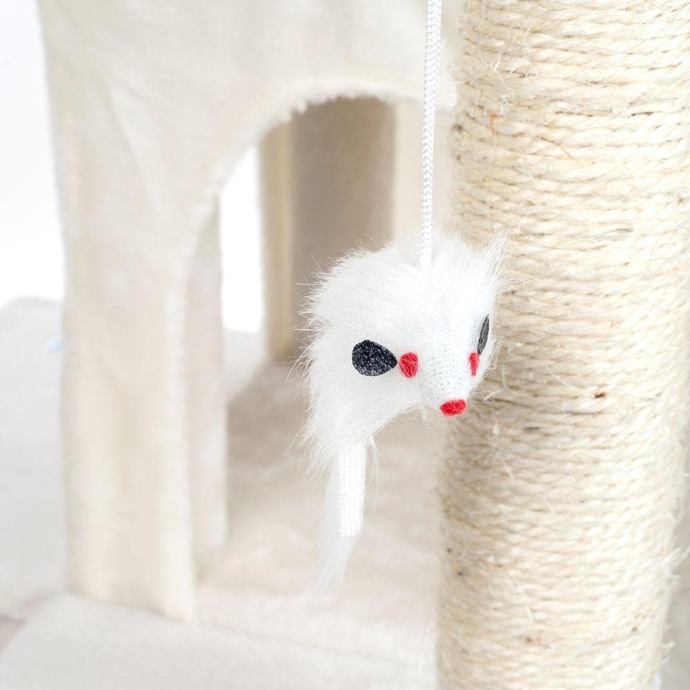 Petmaker 50.25 in. White Penthouse Sleep and Play Cat Tree 80-QQ80776