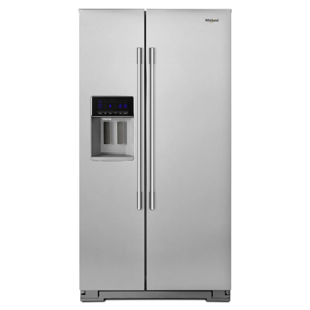 Whirlpool 21 cu. ft. Side by Side Refrigerator in Fingerprint Resistant Stainless Steel Counter Depth WRSA71CIHZ